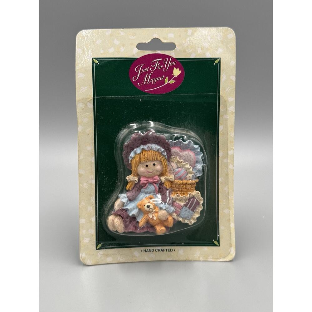Vintage Kmart Just For You Girl Holding Teddy Bear‎ Magnet Matrix Industries